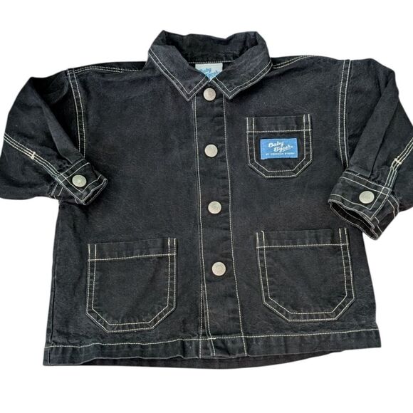 Oshkosh B'Gosh Rare Vintage Infant Black Denim Car Jacket - Picture 2 of 10